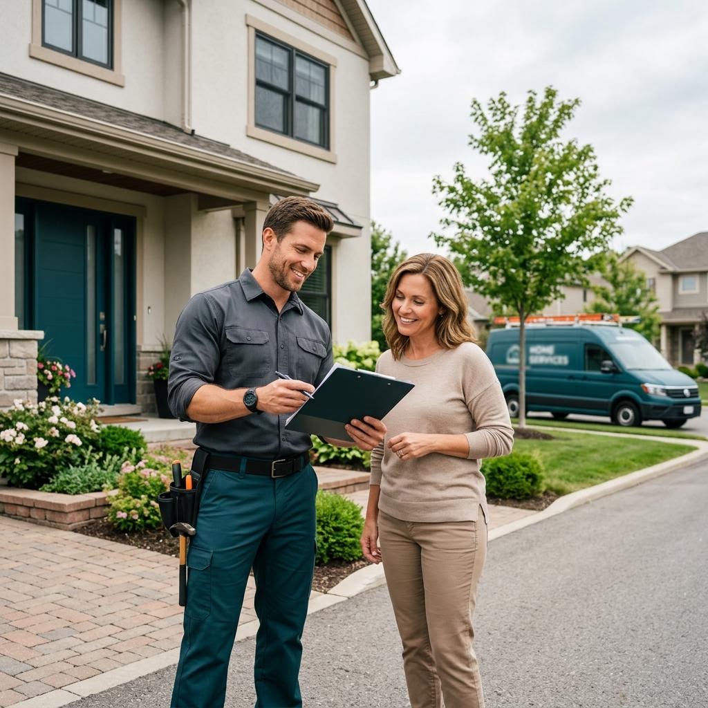 Home Services professionals working with customers