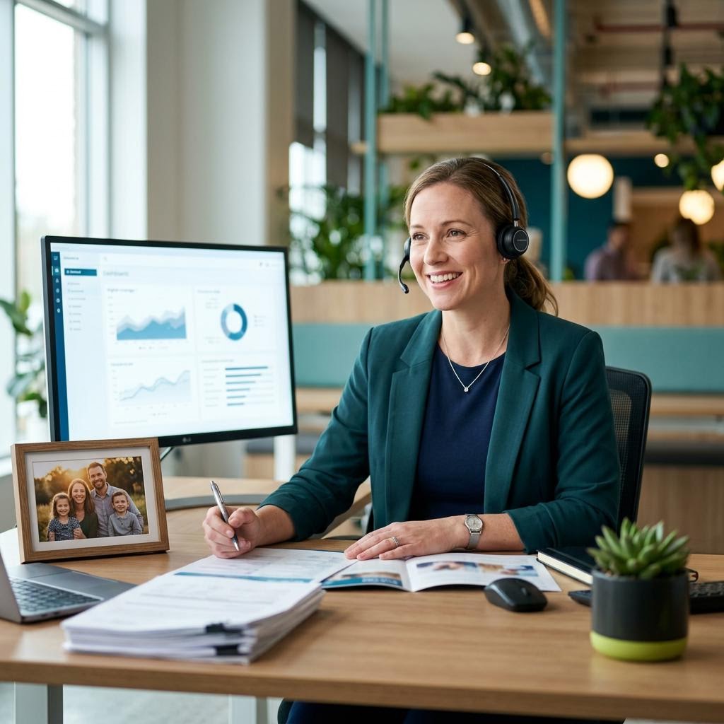 Insurance professionals working with customers